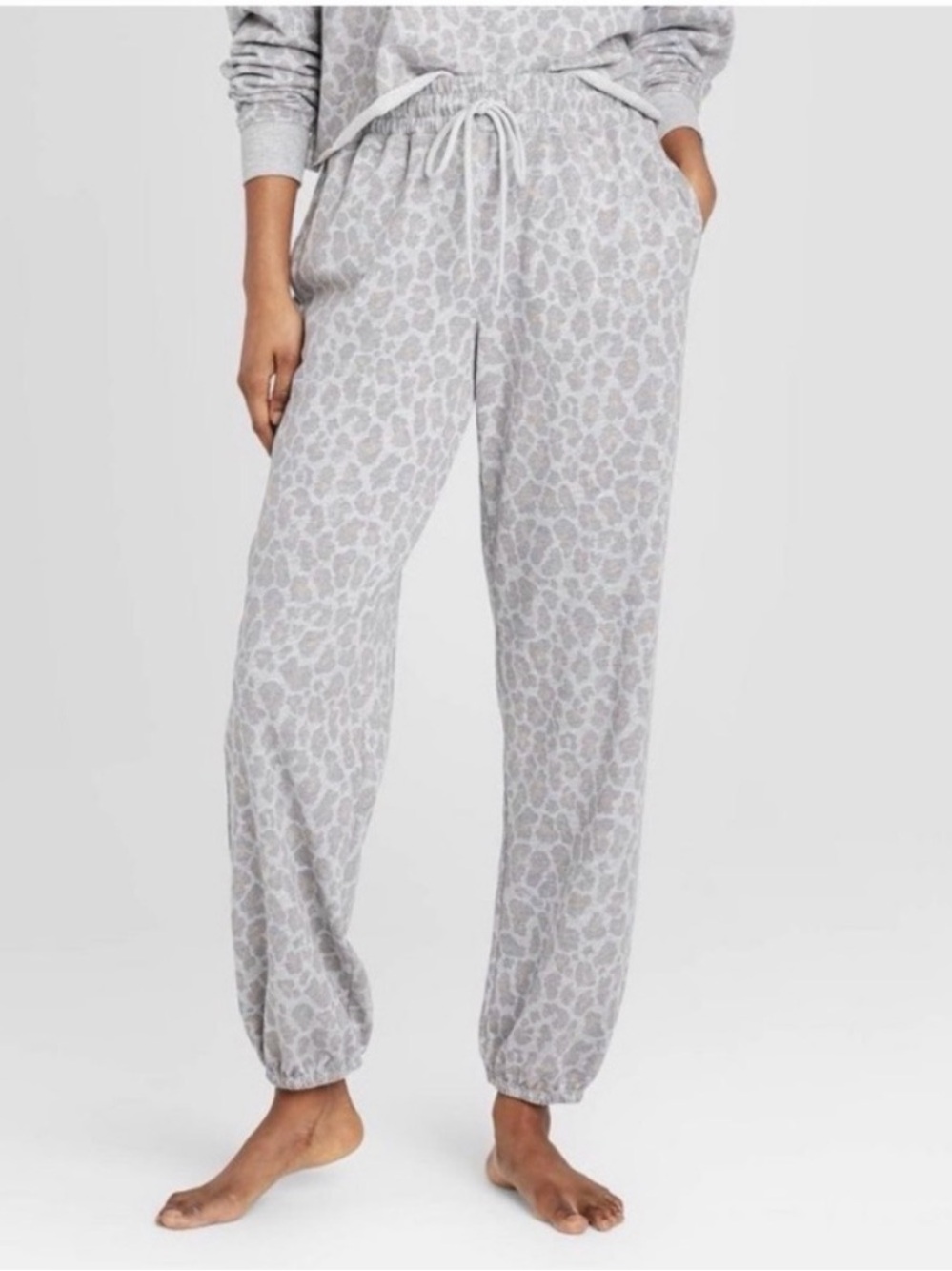 Colsie Gray Leopard Print Jogger Lounge Pants XL - Picture 3 of 7